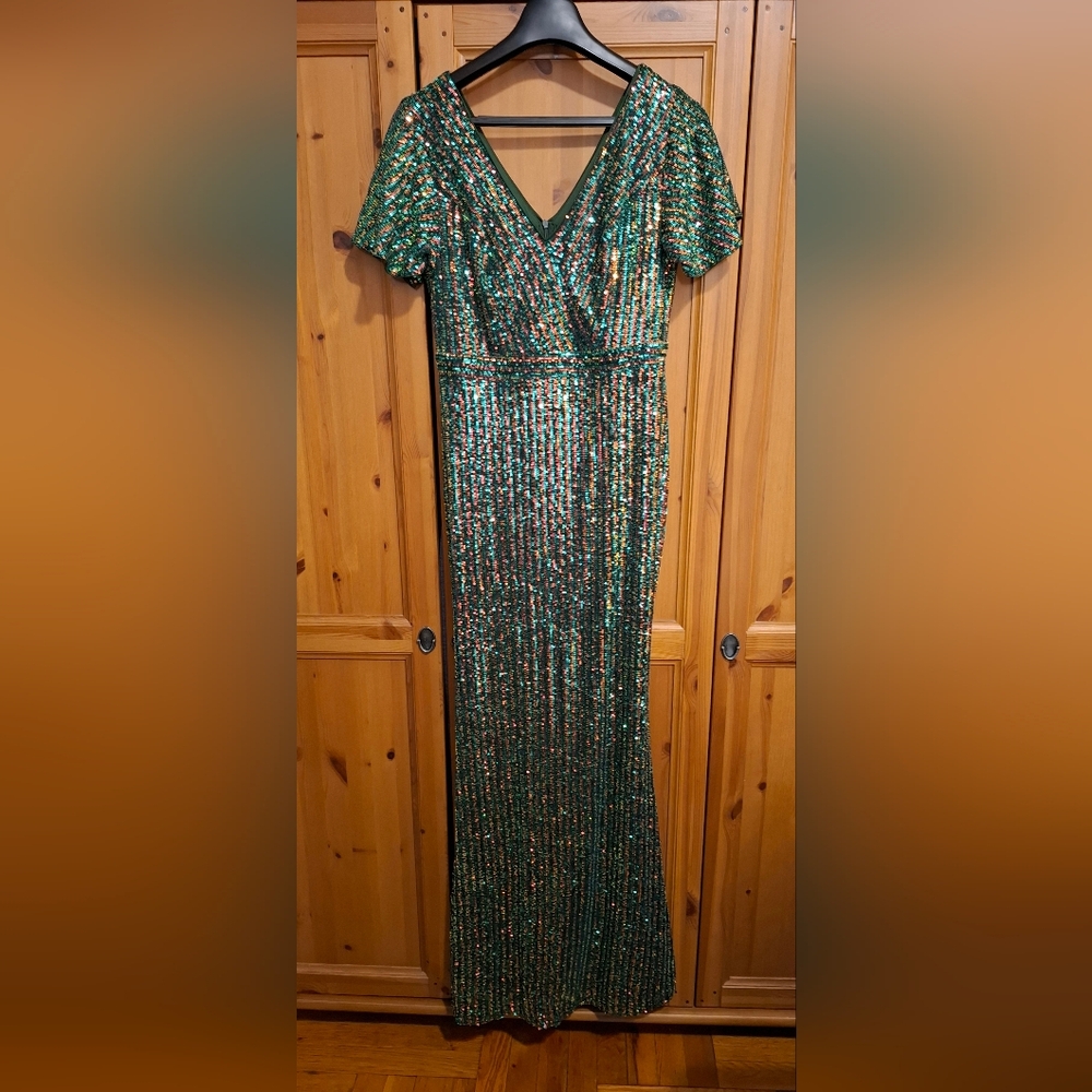 Emerald Sequin Maxi Dress